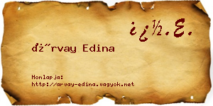 Árvay Edina névjegykártya