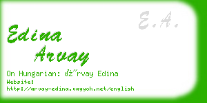 edina arvay business card